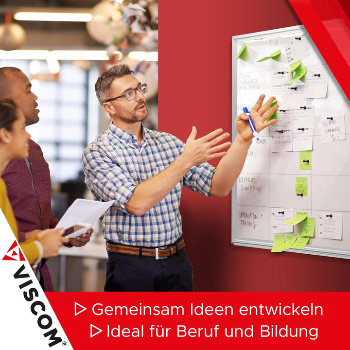 VISCOM Premium Design Whiteboard Speziallackiert - 45 x 60 cm - Beschichtete Magnetwand mit Aluminiu