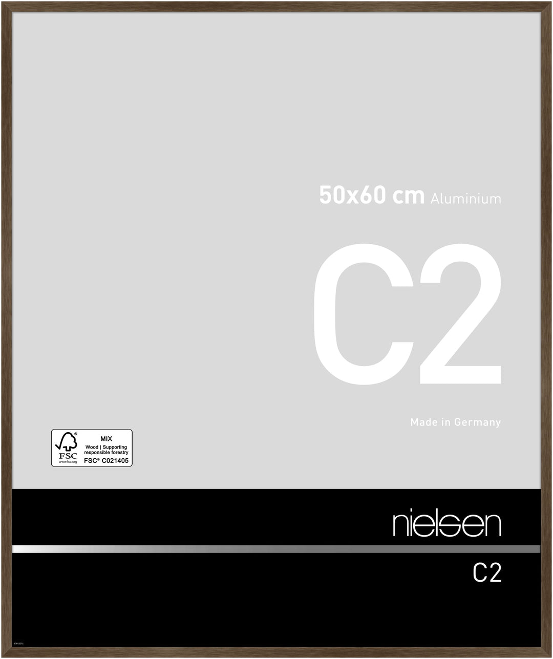 nielsen Aluminium Bilderrahmen C2, 50x60 cm, Struktur Walnuss Matt 50 x 60 cm Struktur Walnuss Matt,