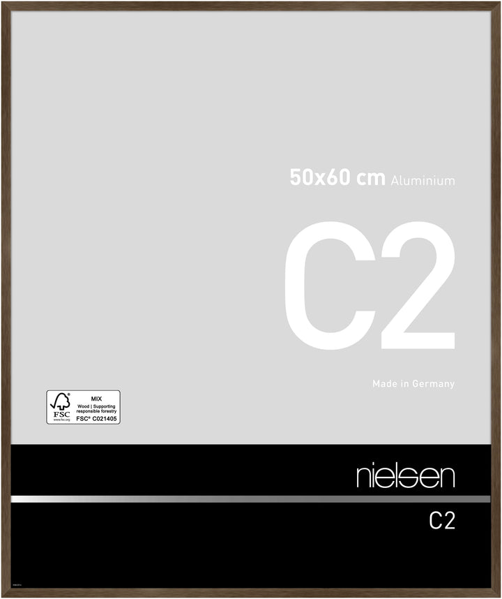 nielsen Aluminium Bilderrahmen C2, 50x60 cm, Struktur Walnuss Matt 50 x 60 cm Struktur Walnuss Matt,