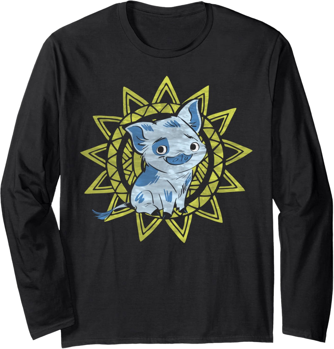 Disney Moana Pua Geometric Sun Portrait Langarmshirt