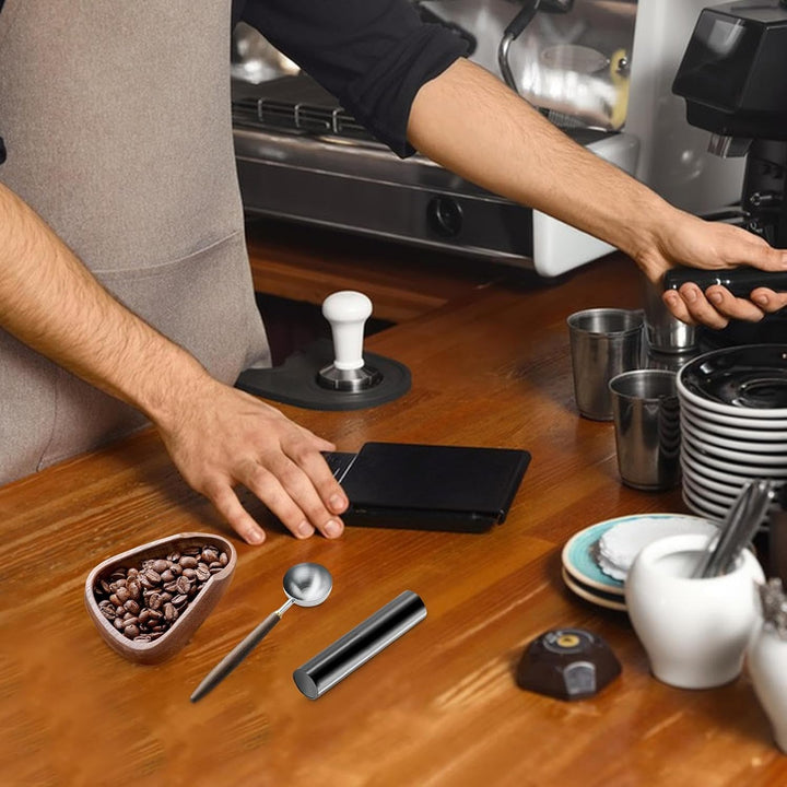Dosing Cup, Wood Tray, Precise Brewing Accessory Including Spray Bottle and Spoon, Calibrated Design
