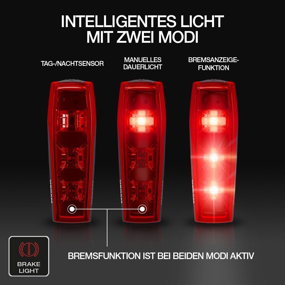 Osram LEDsBIKE® Race 100 Set - Fahrradbeleuchtungsset - einschliesslich automatischer Bremslichtfunk