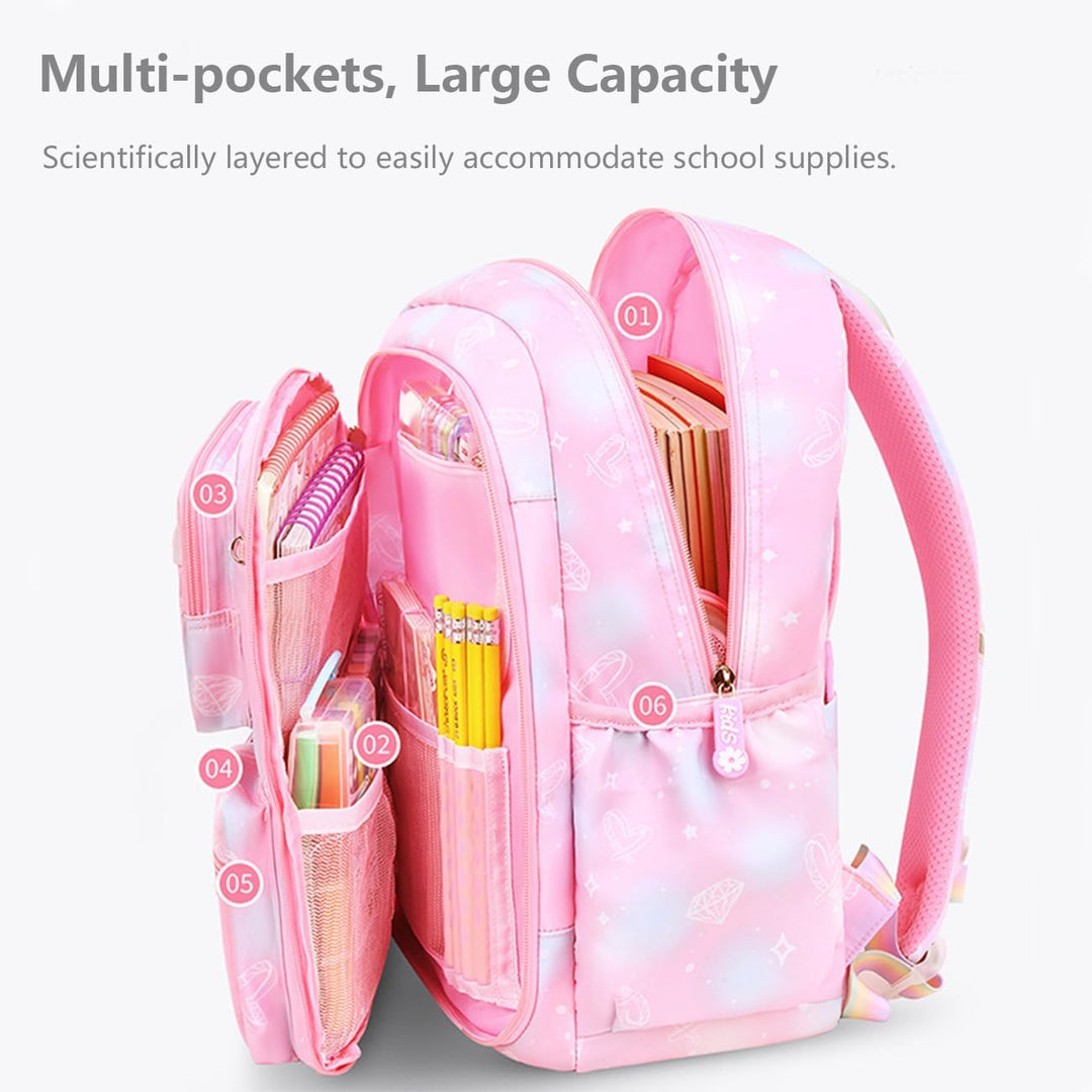 Schulrucksack für Mädchen, Kinder Grundschultaschen Leichte Rucksäcke Kinder Schulranzen Büchertasch