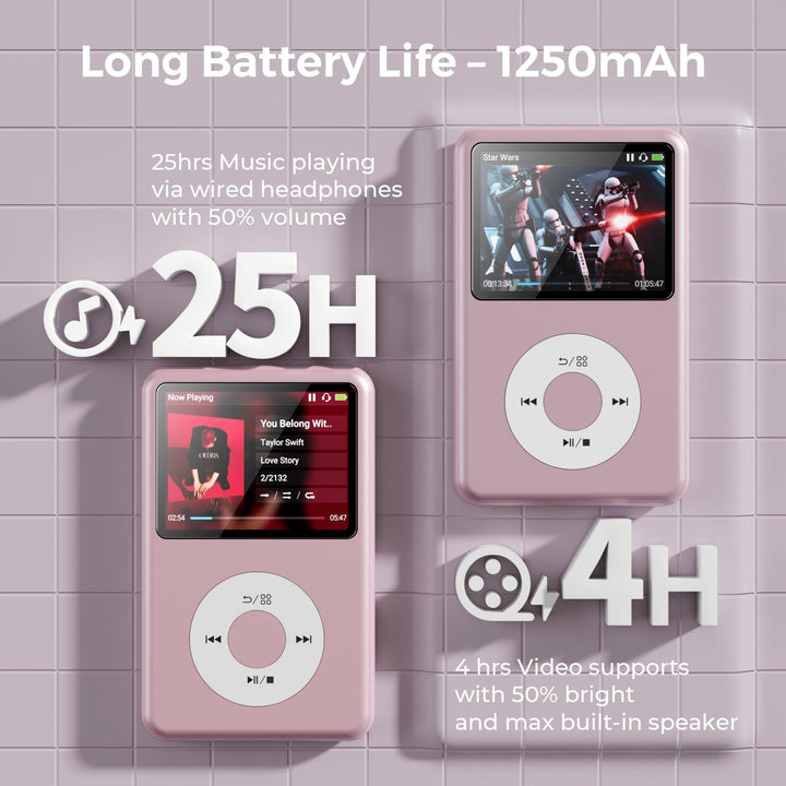 Innioasis Y1 64GB MP3 Player - Zeitlose Klasse: Touch Wheel-Steuerung, Bluetooth, Video-Player, Hörb