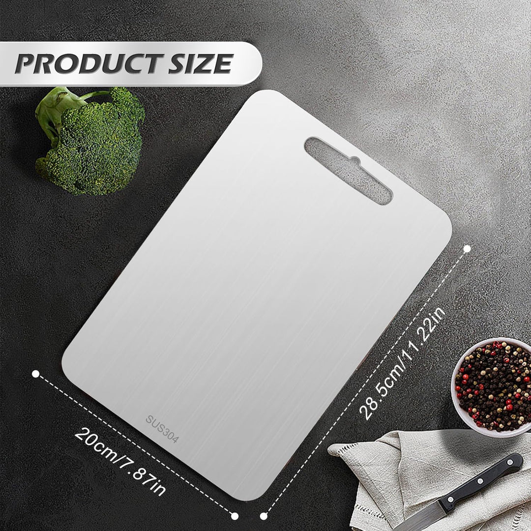 Titan Schneidebrett, Titanium Cutting Board, Doppelseitiges Schneidebrett in Lebensmittelqualität, S