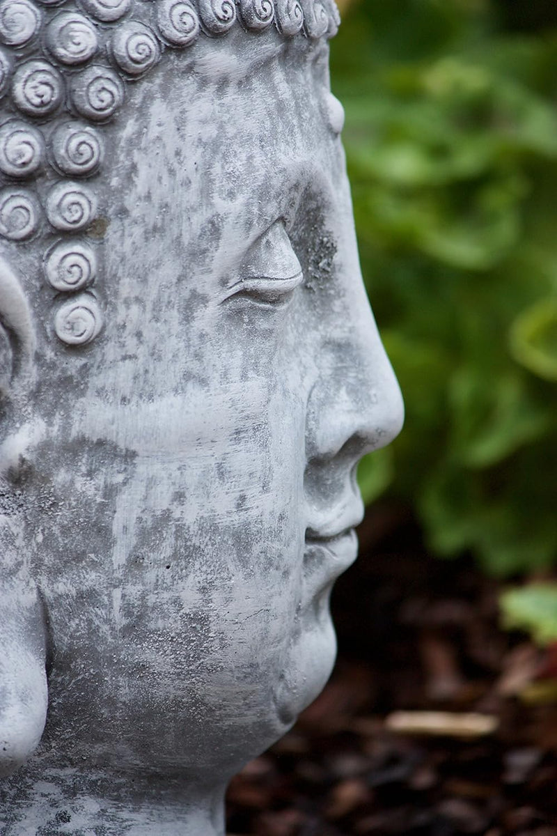 stoneandstyle Steinfigur Buddha Shiva Kopf, Frost- und wetterfest bis -30°C, massiver Steinguss