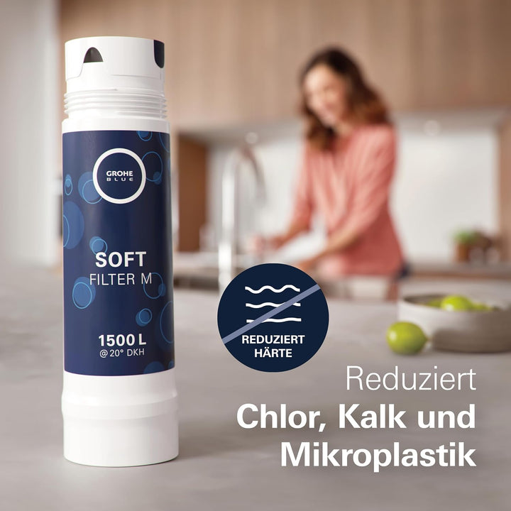GROHE Blue - BWT Austauschfilter (M-Size, Kapazität 1500 l bei 20° dKH, 5-Phasen-Filter), 40430001 1