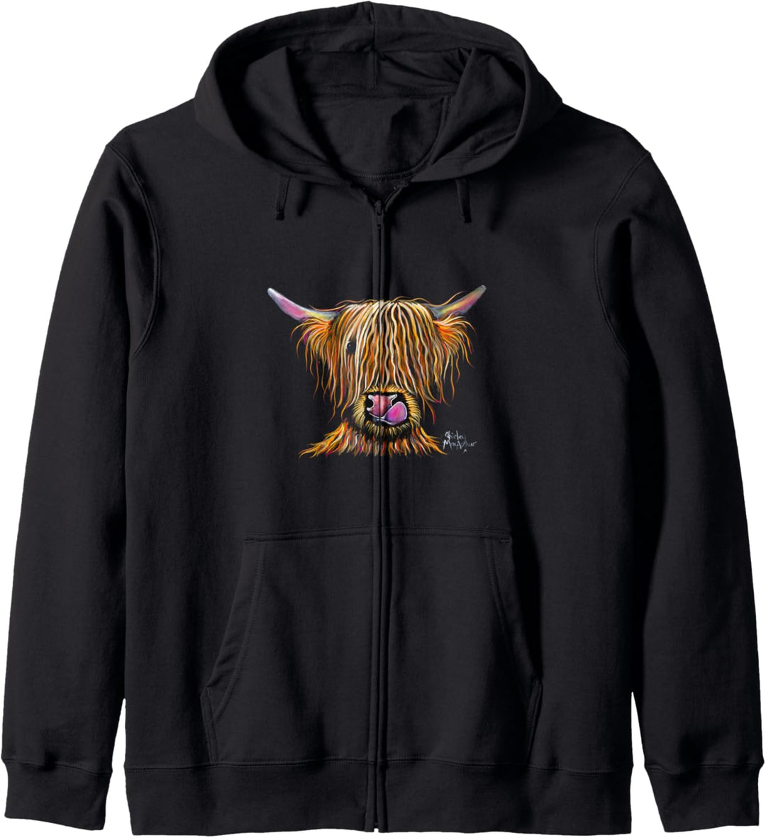 " BRYaN " mit Highland-Kuh-Aufdruck Kapuzenjacke