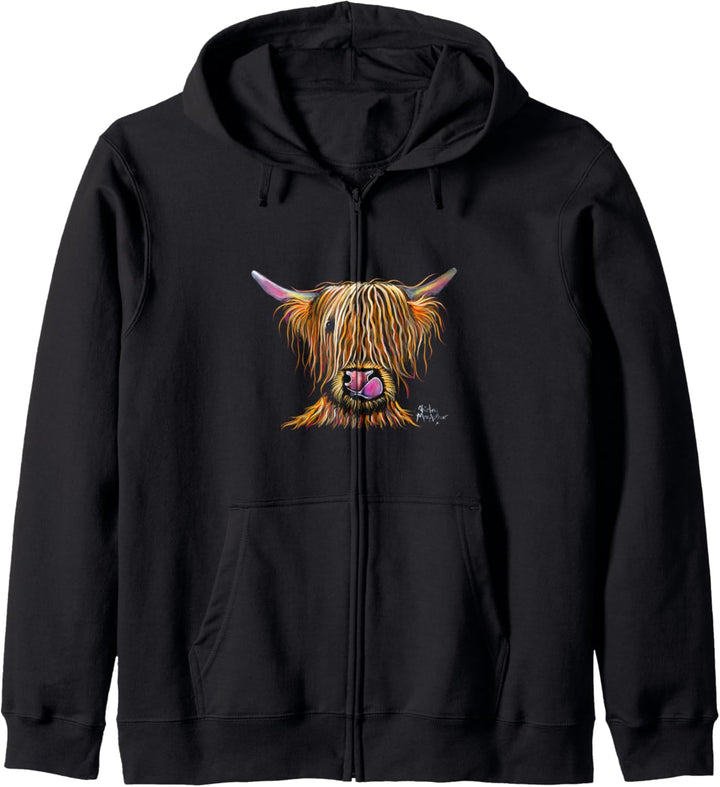 " BRYaN " mit Highland-Kuh-Aufdruck Kapuzenjacke