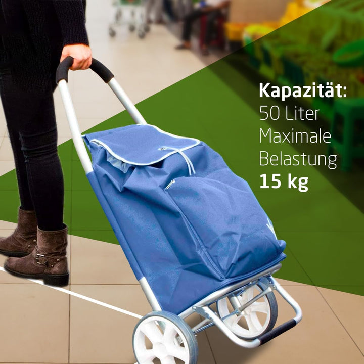 Amig - Einkaufstrolley | 12 x 45,5 x 95 cm | mit 2 Rädern | Thermofunktion | Fassungsvermögen 50 Lit