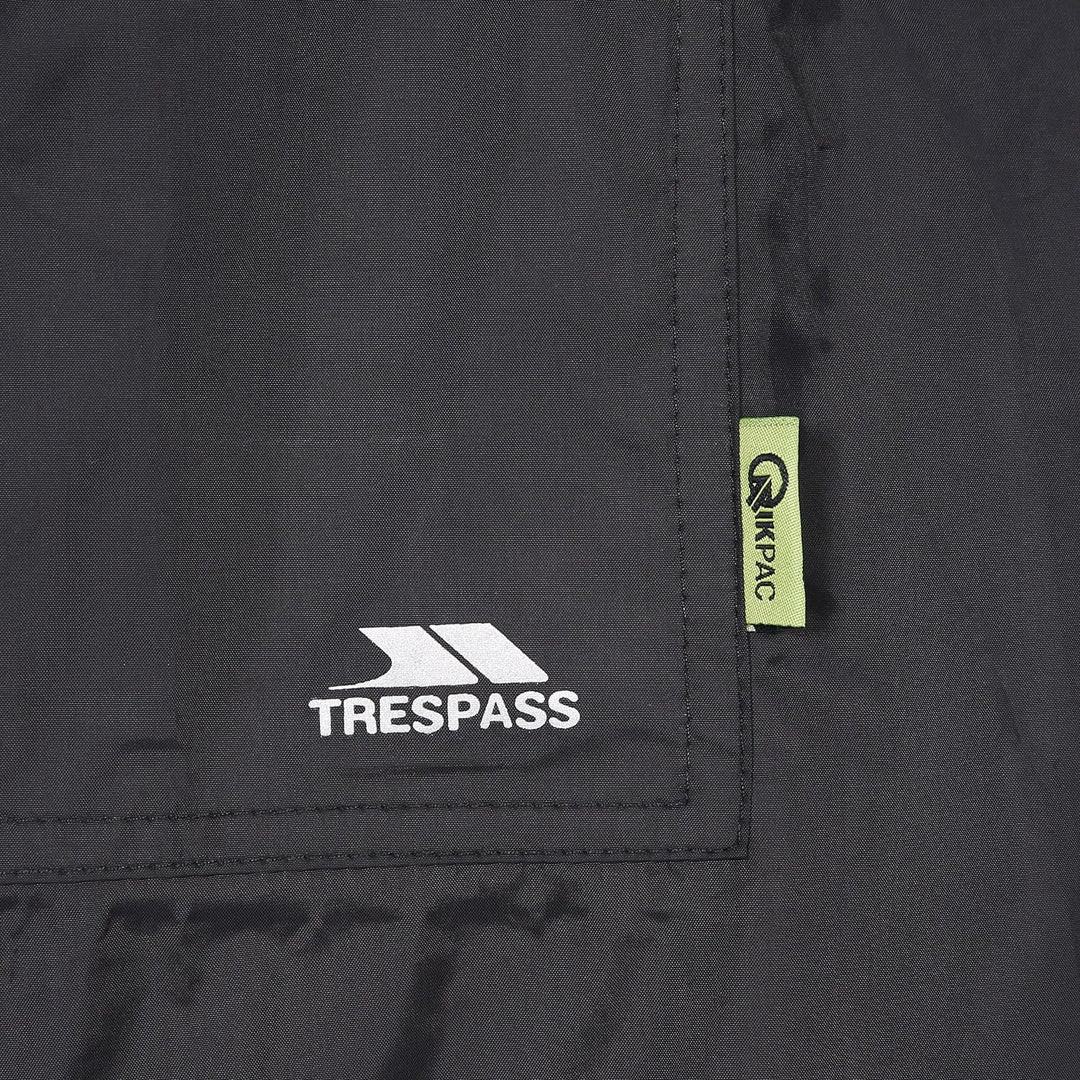 Trespass Kompakt Zusammenrollbarer Qikpac Poncho S Schwarz, S Schwarz