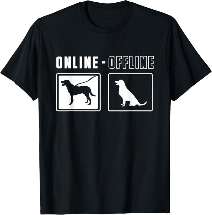 Online Offline | Hundebesitzer Hunde T-Shirt
