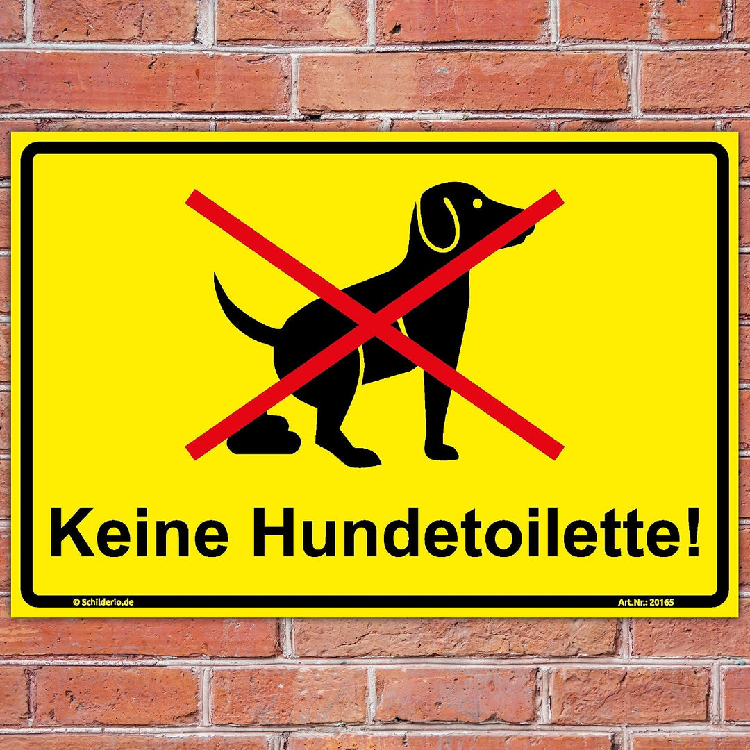 Schild"Keine Hundetoilette" Hinweisschild 600x400 mm gelb, stabile Aluminiumverbundplatte 3mm stark