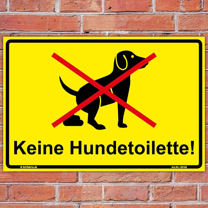 Schild"Keine Hundetoilette" Hinweisschild 600x400 mm gelb, stabile Aluminiumverbundplatte 3mm stark