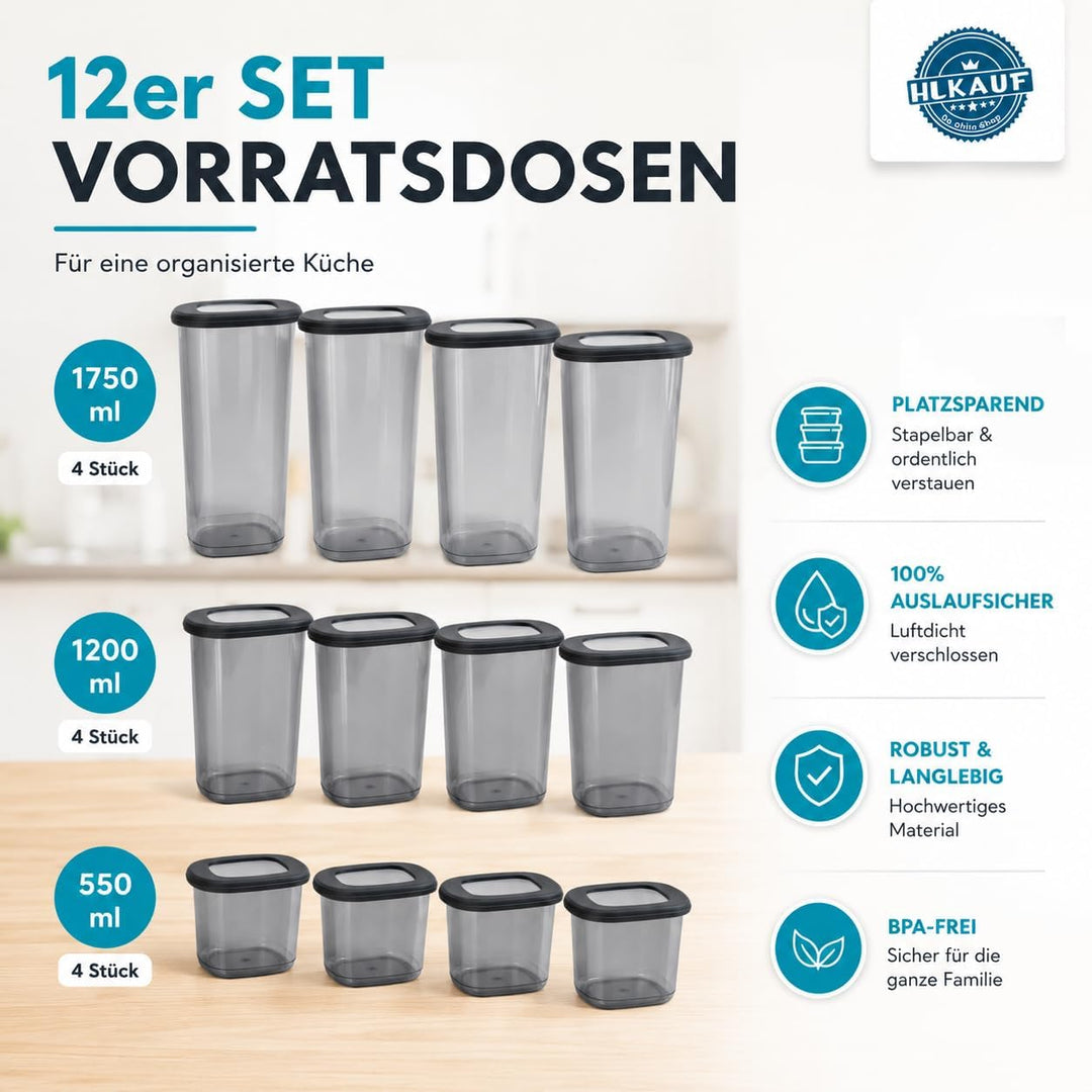 Vorratsdosen mit Deckel luftdicht diverse Sets Küchenorganizer BPA frei stapelbare Vorratsbehälter f