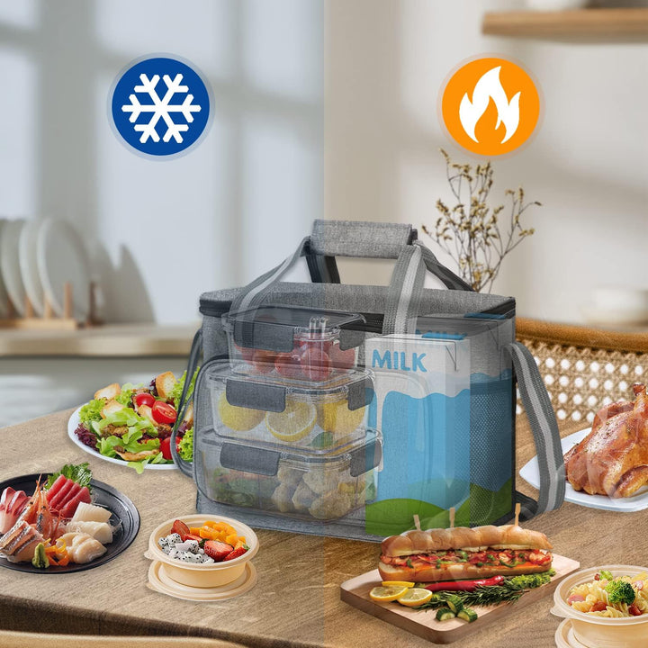 Kühltasche 15L, Kühltasche Klein Faltbar, Lunchtasche Herren Damen, Thermotasche für Büro Camping Pi