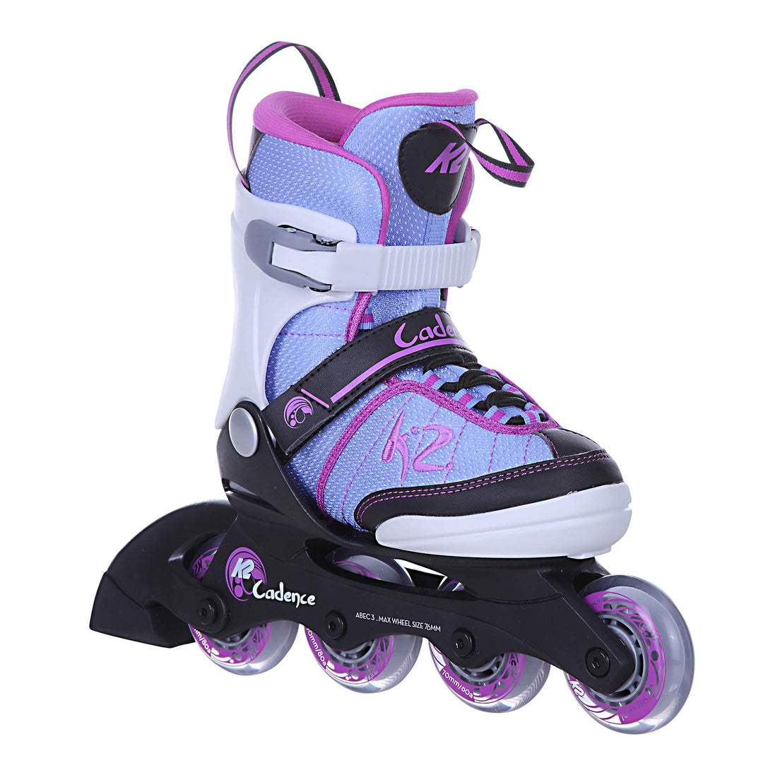K2 Mädchen Cadence Jr Girl Inline Skates L (EU: 35-40 / UK: 3-7 / US: 4-8) White - Light Blue - Pink