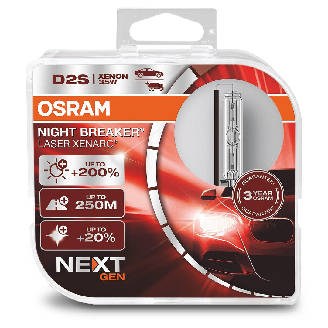 OSRAM XENARC NIGHT BREAKER LASER D2S Next Generation, +200 % mehr Helligkeit, HID Xenon-Scheinwerfer