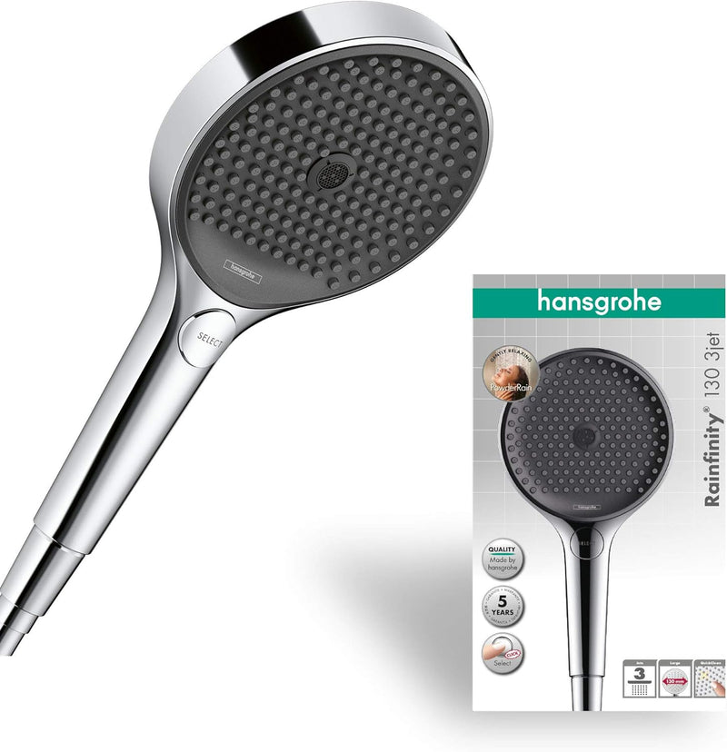 hansgrohe Duschkopf Rainfinity Regendusche (130mm, 3 Strahlarten) chrom Chrom 130mm 3