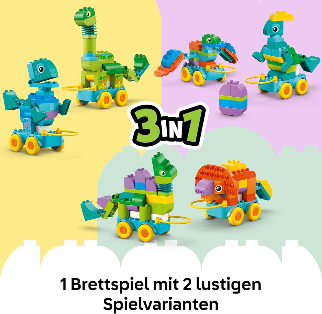 LEGO DUPLO Town Dinos auf Rädern 3-in-1-Set - Spielzeug für Mädchen &amp; Jungen ab 3 Jahren - Diplodocu