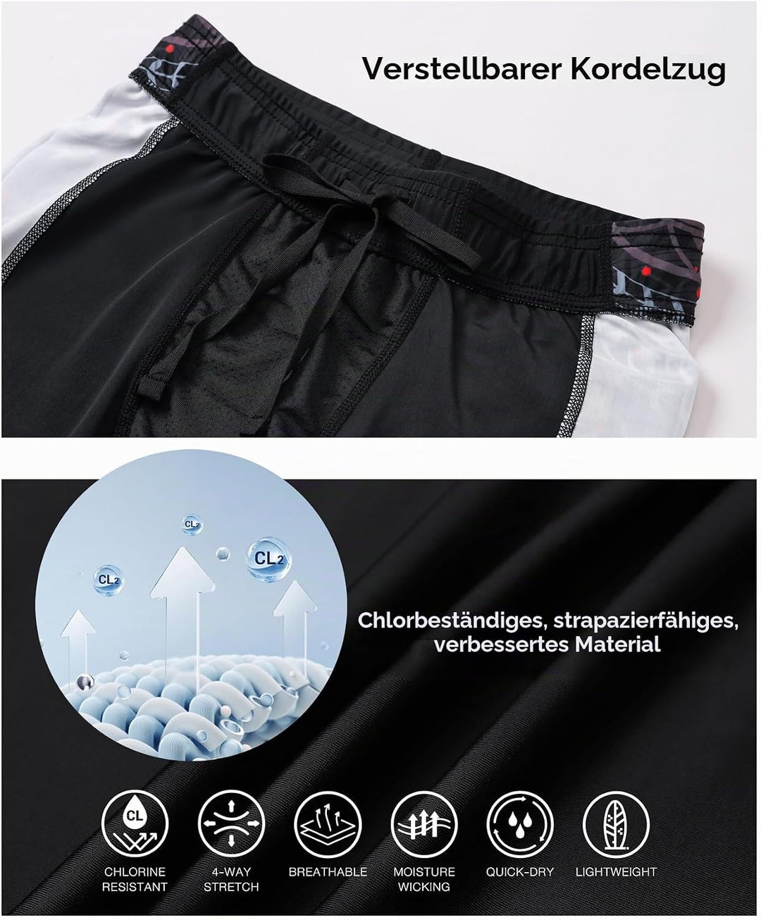 HUGE SPORTS Herren Splice Schwimmhose Kompression Jammer Lang Wilde Serie M Tiger, M Tiger