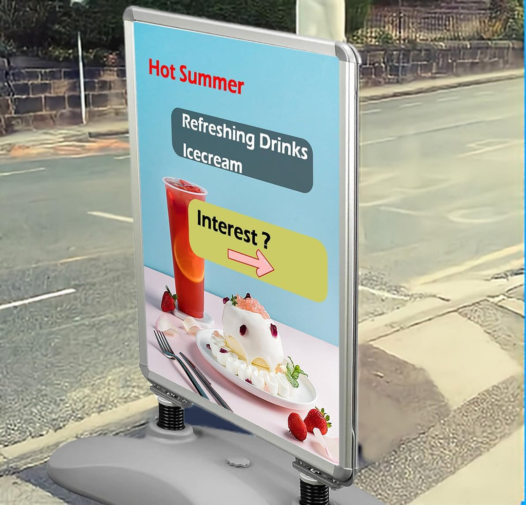 TUKA-i-AKUT A1 Kundenstopper Plakatständer Wind-Sign Beidseitig für 2 Plakate, Werbeaufsteller Mobil