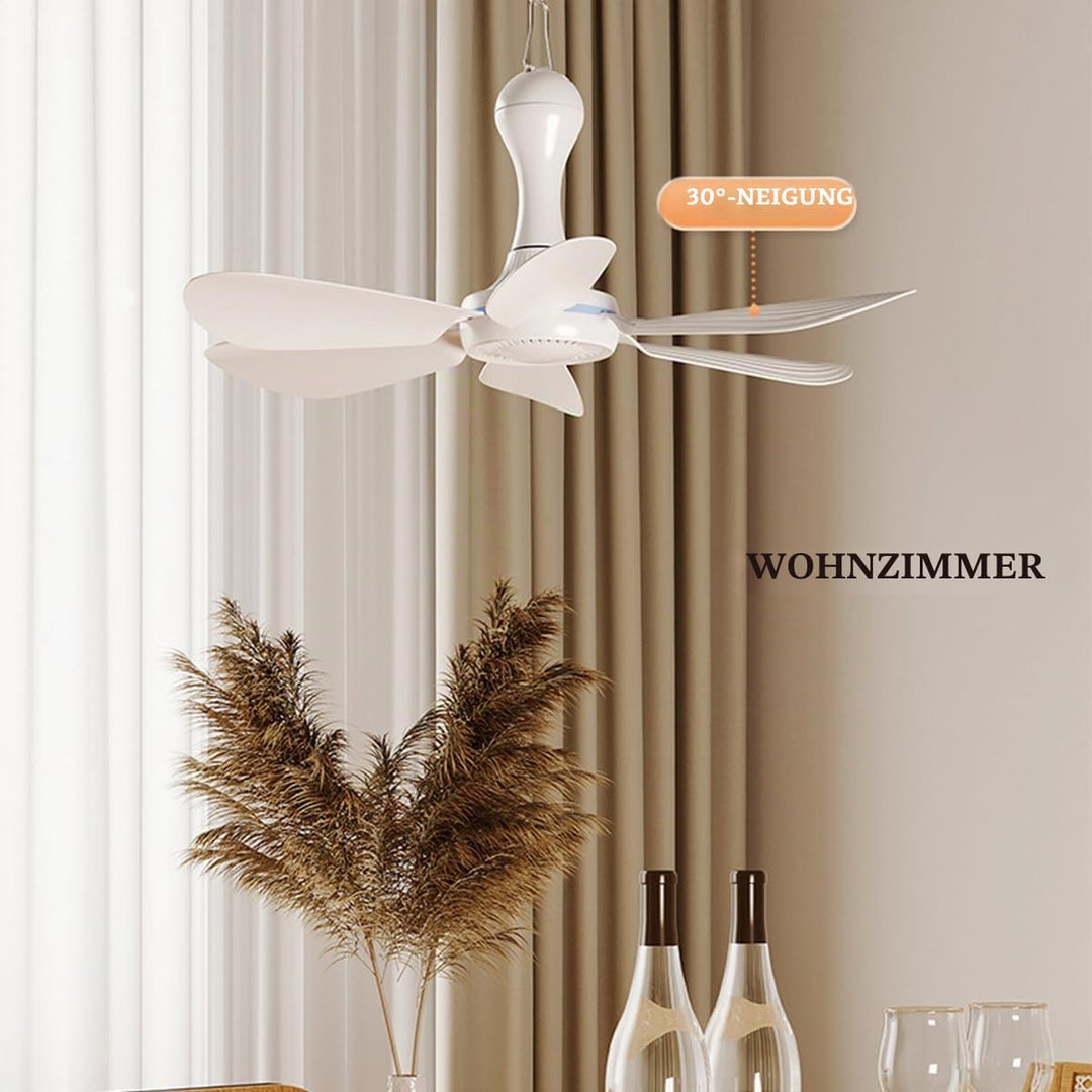 BININBOX Mini Mobiler Deckenventilator,4-stufige Windeinstellung USB-betrieben Ventilator Ø42CM 5W(F
