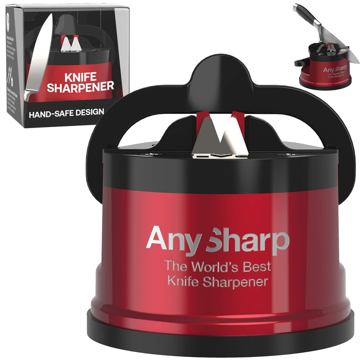 AnySharp Pro Messerschärfer (Metall) mit Saugnapf (Rot), ASKSPROMRED, Rot