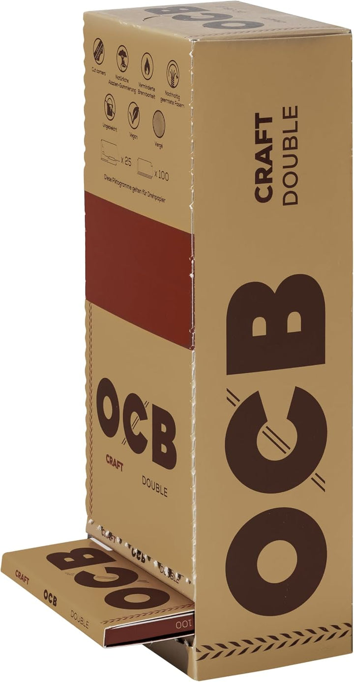 OCB 19589 Craft Paper-Rolling Papers-unbleached-25 Heftchen a 100 Blatt, Papier