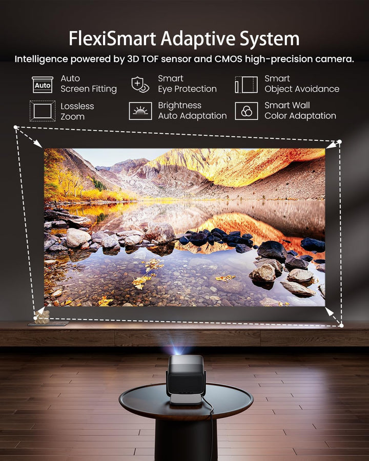 JMGO N1S Ultra Beamer 4K 3000 ANSI Lumens, Triple Laser Projektor mit GTV Netflix, Gimbal Echtzeit B