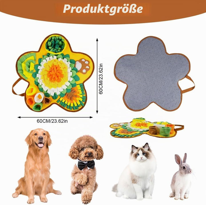 OSDUE Schnüffelteppich Hund, Futterschnüffel-Futtermatte, Hunde-Schnüffelmatte, Welpen-Trainingsmatt