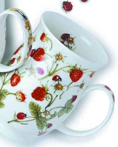 DUNOON Suffolk Dovedale Marienkäfer-Tasse, Erdbeere und Marienkäfer