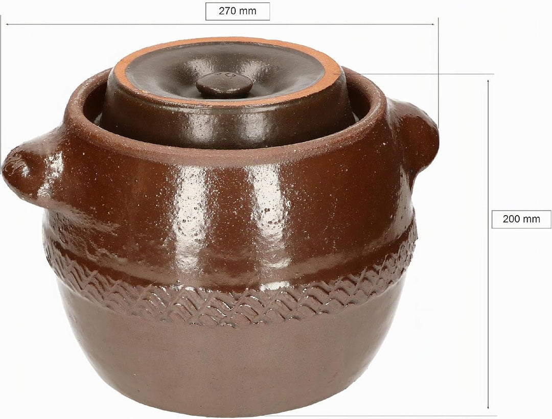 KOTARBAU® Keramik Gärtopf 5L Gurkentopf mit Deckel Steinzeug Sauerkrauttopf Keramiktopf Steinguttopf