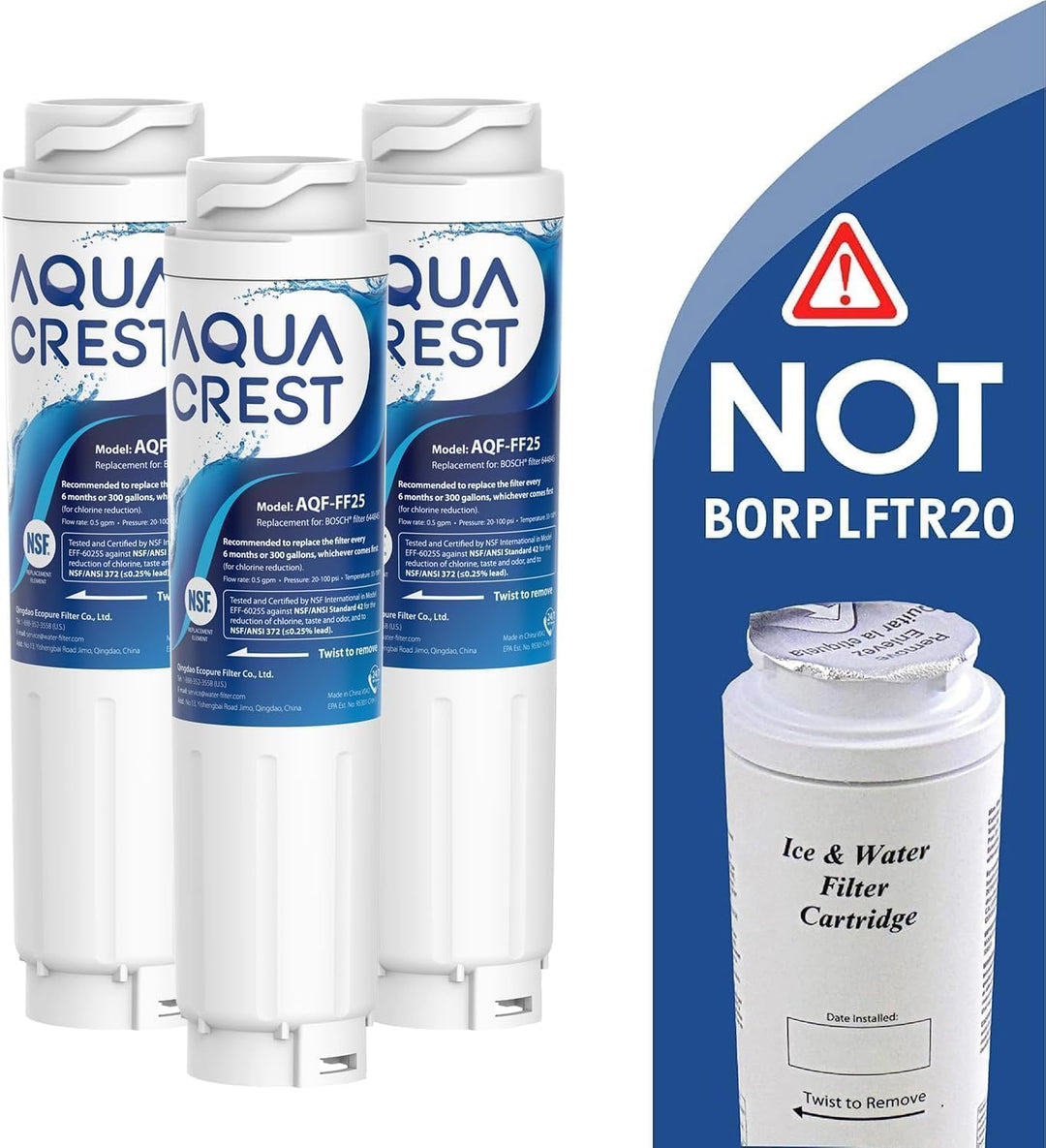 AQUACREST 644845 Wasserfilter Kühlschrank Siemens, Ersatz für Bosch Ultra Clarity Wasserfilter 64484