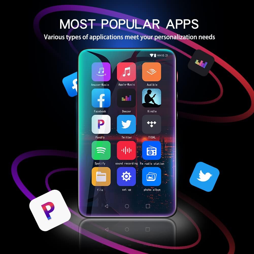 MYMAHDI MP3 Player mit Bluetooth und WiFi bis zu 1TB, 4“ Music Player Touch Screen mit Spotify, Pand