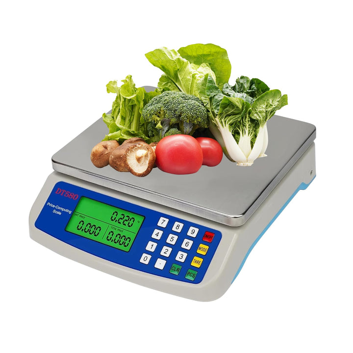 Digitale Küchenwaage 30 kg, Edelstahl Obstwaage mit LCD Display und Tara Funktion, Waage digital mit