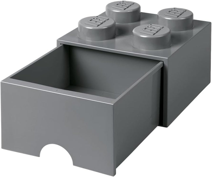 Room Copenhagen Lego Schublade 4 Noppen, 1 Fach, stapelbare Box, 4,7 l, Dunkegrau, 199-Dark Stone Gr