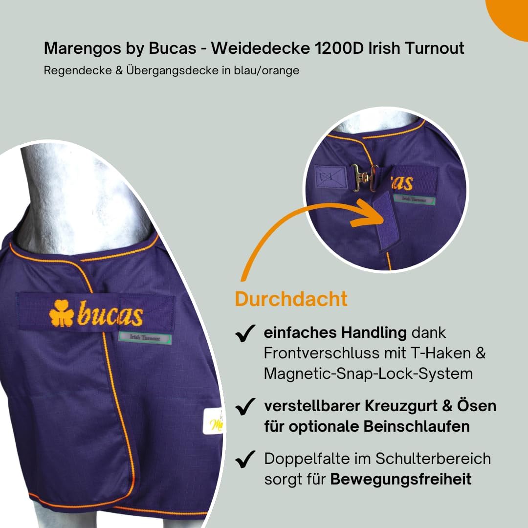 Marengos by Bucas - Winterdecke Weidedecke 1200D Irish Turnout mit 50g, 100g, 200g oder ohne Füllung