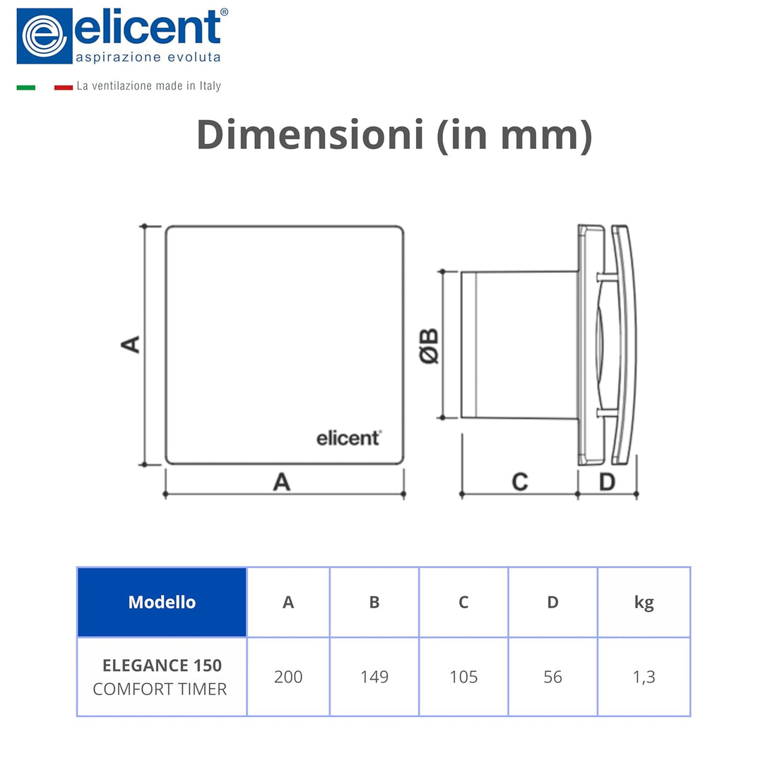 elicent | Elegance Spiralsauger Made in Italy (Timer, 120 mm), Timer