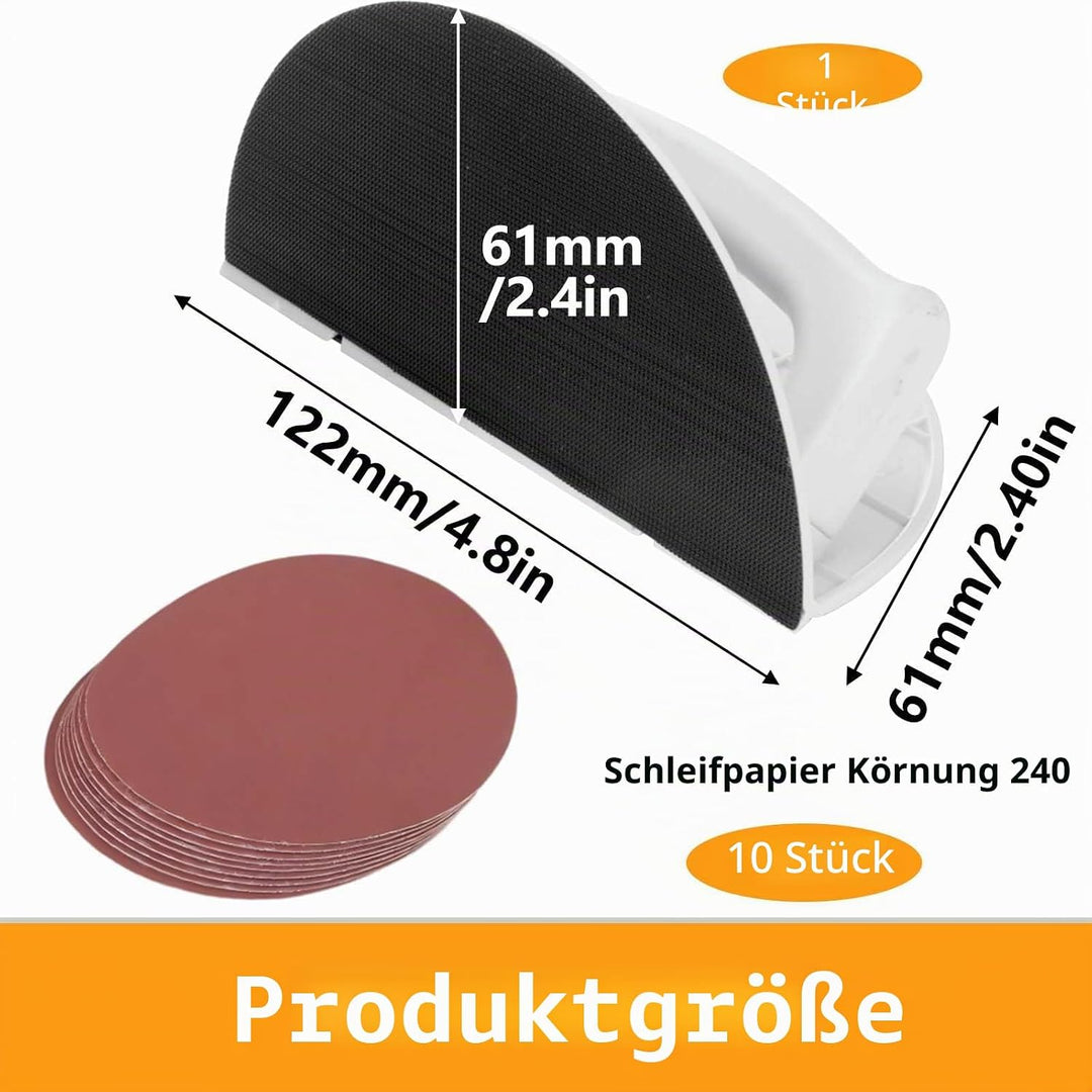 Trockenbau-Eckenschleifer Set FORMVERSITY, 5 Zoll Multifunctional Semi Circular Angle Sanding Sandpa