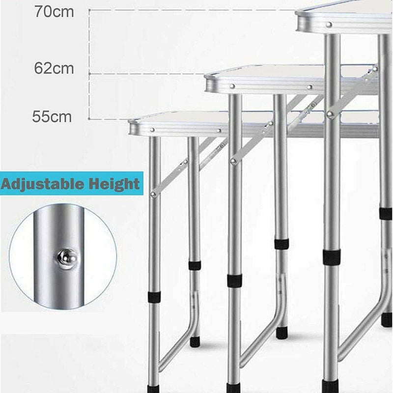 EFAN Klapptisch, 4 m, Campingtisch, robust, tragbar, höhenverstellbar, mit Tragegriff, Kaffeetisch,