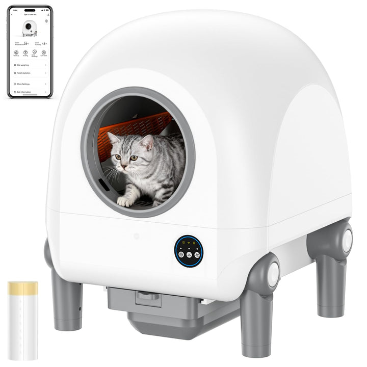 Vxacen Katzenklo Selbstreinigend, 72L Selbstreinigende Katzentoilette App-Steuerung Katzentoilette S