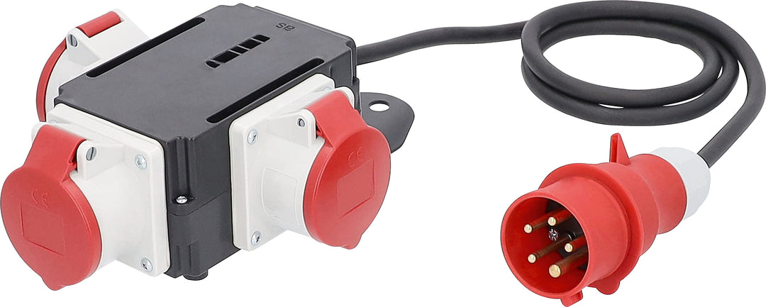 as - Schwabe MIXO Adapter / Stromverteiler NECKAR – CEE-Stecker mit 1,5 m Gummischlauchleitung auf 3