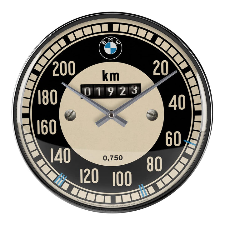 Nostalgic-Art Retro Wanduhr, Ø 31 cm, BMW – Tachometer – Geschenk-Idee für BMW Accessoires Fans, Ori