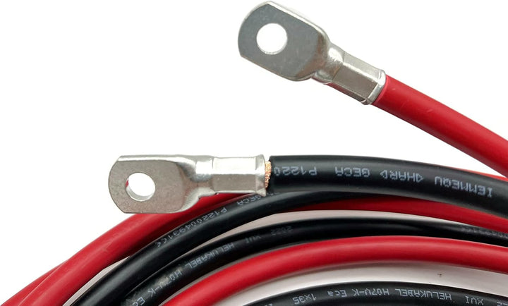 eXODA Batteriekabel Set 35 mm² 300cm mit Kabelschuhen M8 Rot und Schwarz 35 mm² 300cm M8 Rot Schwarz
