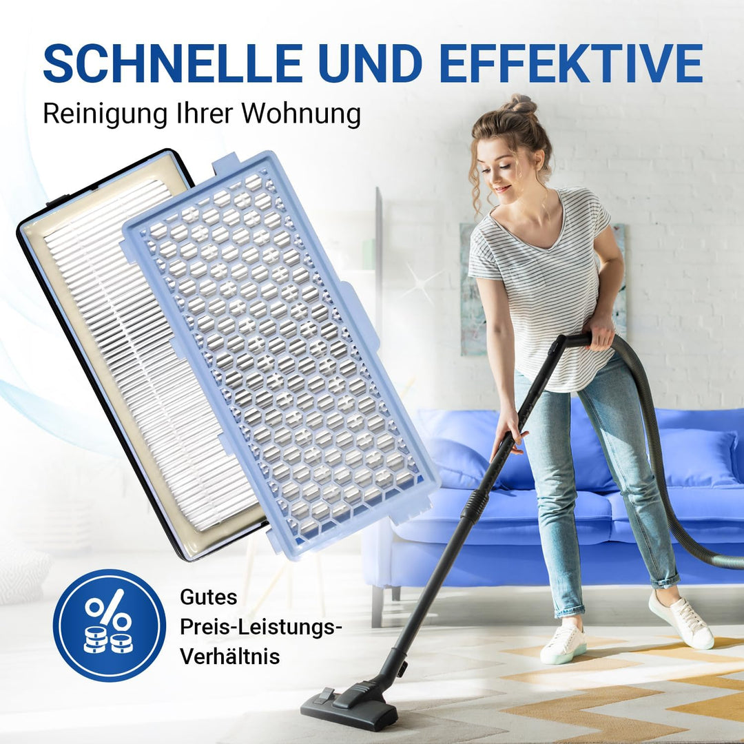 VIOKS 2x Motorfilter Ersatz für Miеle Staubsauger Filter 9616280 SF-HA50 - Staubsaugerfilter Active