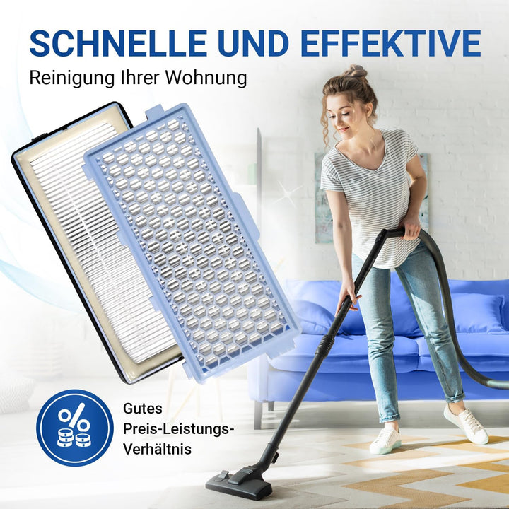 VIOKS 2x Motorfilter Ersatz für Miеle Staubsauger Filter 9616280 SF-HA50 - Staubsaugerfilter Active