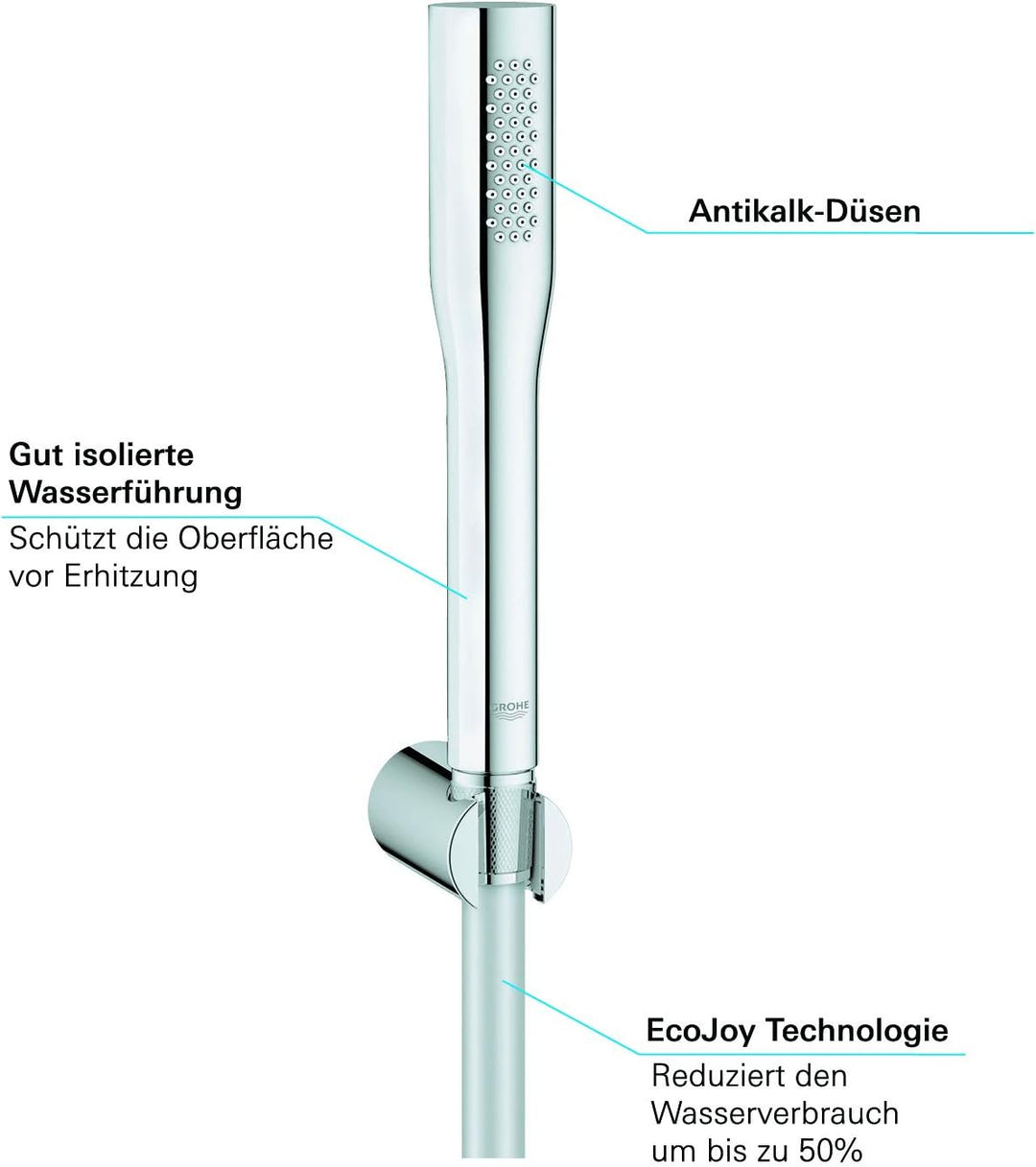 GROHE Euphoria Cosmopolitan - Stick Wandhalterset (wassersparend, 1 Strahlart, Antikalk-System), chr