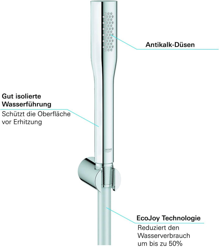 GROHE Euphoria Cosmopolitan - Stick Wandhalterset (wassersparend, 1 Strahlart, Antikalk-System), chr
