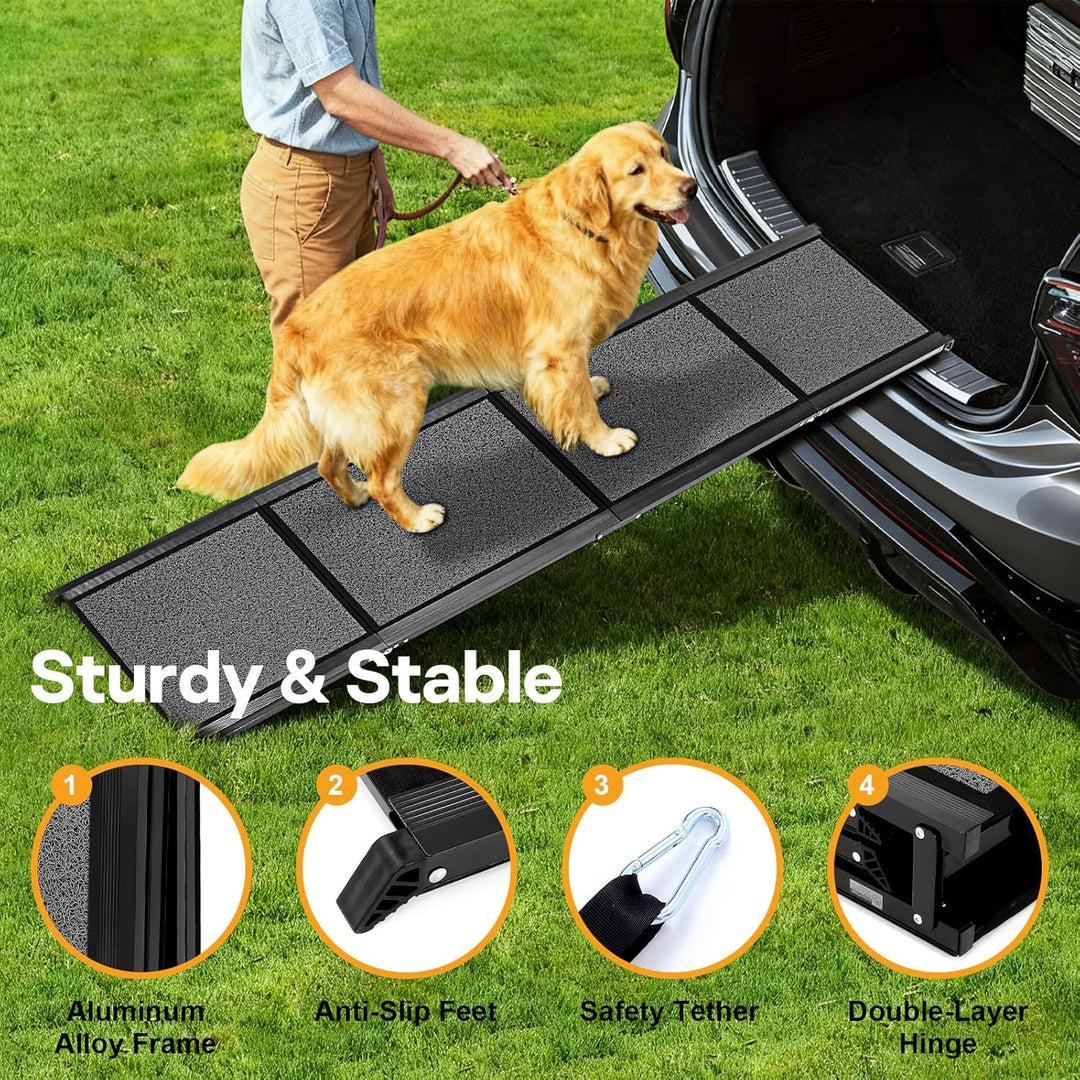 Hunderampe Auto Klappbar, Hundetreppe Auto Hunde Bis 115kg Einstiegshilfe Hundetreppe, Hundetreppe A